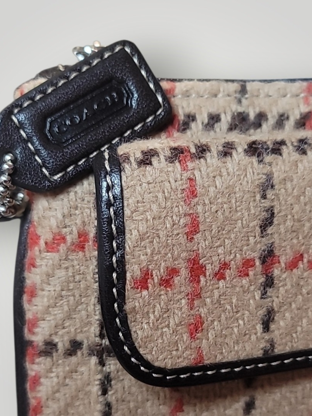 COACH Vintage Hampton wool plaid wristlet EUC - Picture 3 of 7